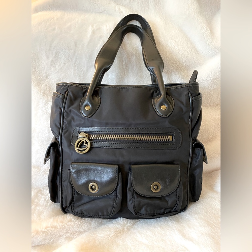 MOSCHINO VINTAGE NYLON AND LEATHER VINTAGE BAG